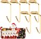 Christmas Stocking Holders for Mantle Set of 6,Upgrade Non-Slip Fireplace Stocking Holder,Lightweight Metal Stocking Hangers for Mantle,Stocking Hooks for Christmas Party Decoration (Gold)